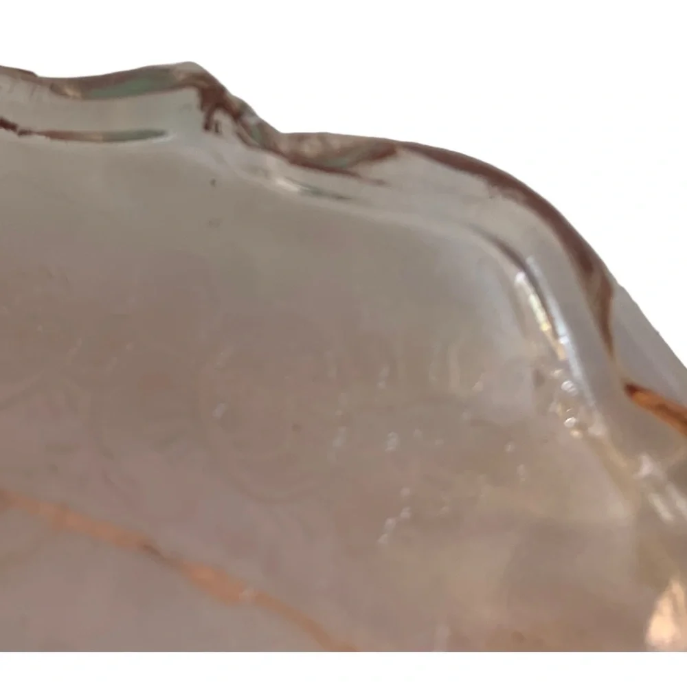 Elegant Pink Depression Glass Serving Bowl